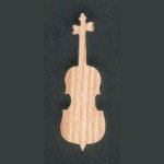 Figurinha de violoncelo montada num fuso de madeira de freixo, cortada à mão por artesãos