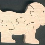 Cão puzzle de madeira 5 peças em madeira de faia, aniamux doméstico