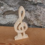 clave de sol com decoração musical de base integrada madeira maciça feita à mão