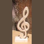 clave de sol em madeira maciça montada sobre uma base, decoração de mesa de casamento, presente de músico