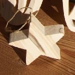 Estrela 5x5 cm em madeira de bétula maciça, decoração de Natal feita à mão