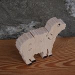 Quebra-cabeça de madeira 4 peças de madeira maciça de ovelha ou cordeiro, animais da quinta