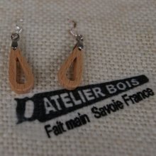 brincos de madeira de faia, feitos à mão, jóias éticas de madeira, jóias da natureza, encerados, feitos à mão