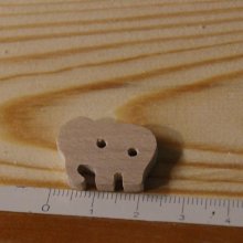 Elefante de botão de madeira maciça 22mm, para coser, ornamentação feita à mão