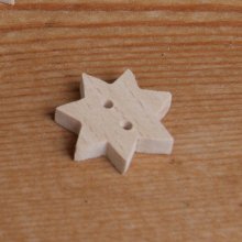 Botão estrela de 7 pontas para decorar e coser, embelezamento artesanal de livros de recortes de madeira