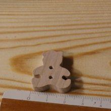 Botão de ursinho de peluche de 22mm de embelezamento tema de livro de recortes de nascimento de criança feito à mão em madeira maciça 