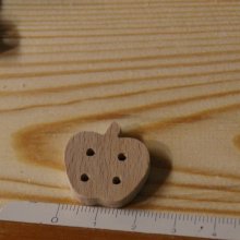 Botão maçã maciça de 22mm embelezamento de madeira maciça feito à mão scrapbooking