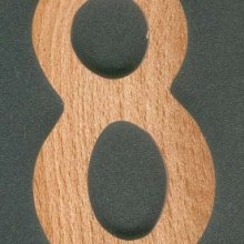 Número 8 ht 10cm sinal de madeira 