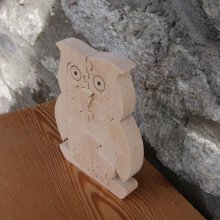 coruja, puzzle de coruja 12 peças em madeira de faia feita à mão