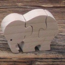 puzzle de 3 peças elefante de madeira maciça, feito à mão, animais da savana