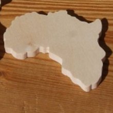 Mapa figurado de África ht6cm de espessura 3mm para decorar