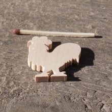 Cockerel de figueira 3mm para pintar e colar, pátio basse, embelezamento artesanal de madeira maciça