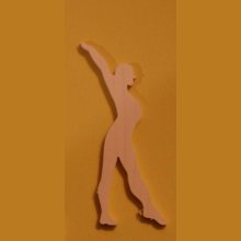 Dança de dança com estatueta de madeira maciça de 3mm, feita à mão, com ornamentação de scrapbooking