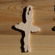 Dança de dança com estatueta de madeira maciça de 3mm, feita à mão, com ornamentação de scrapbooking