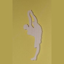 Dança de dança com estatueta de madeira maciça de 3mm, feita à mão, com ornamentação de scrapbooking