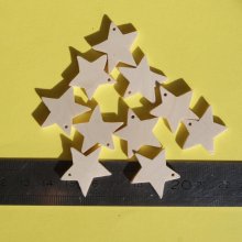 Figurinha estrelada miniatura com 5 ramos perfurados, decoração de Natal para decorar e pendurar, madeira maciça