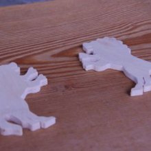 figura de leão com 3mm de espessura para decorar e colar miniaturas de lazer criativas de ornamentação de madeira maciça feita à mão