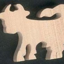 Figurina de vaca miniatura de 3mm de espessura para pintar e colar em madeira maciça de bordo, corte manual, scrapbooking animal farm