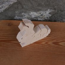 Puzzle de madeira sólida de 5 peças Coelho Hetre, animal de quinta