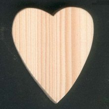 Coração de madeira maciça 6 x 7,5 cm, com ou sem gancho de pendurar, cortado à mão