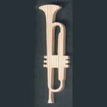 Trompete de abeto sólido lg15cm decoração musical feita à mão