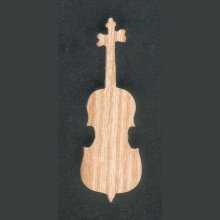 Figurinha de violoncelo montada num fuso de madeira de freixo, cortada à mão por artesãos
