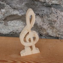 clave de sol com decoração musical de base integrada madeira maciça feita à mão