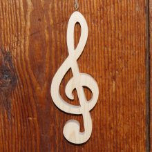 clave de madeira maciça tripla ht 15 cm decoração musical, presente de músico, feito à mão