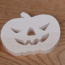 Figurinha de Halloween de 3mm para pintar e colar, embelezamento de livros de recortes de madeira maciça feita à mão