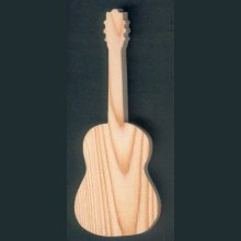 Guitarra de madeira 15cm música de decoração