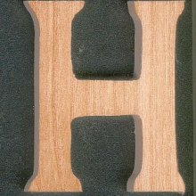 Letra H de madeira para pintar e colar, altura 5 cm