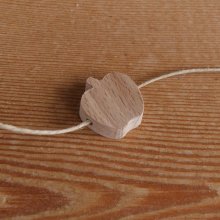 colar de maçã de contas de madeira perfurada Horizontalmente para decorar colar infantil feito à mão faia maciça