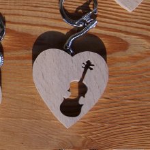 porta-chaves coração e violino, presente artesanal, violinista